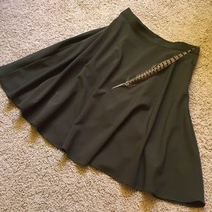 Highwaisted Olive Green A-line Skirt with POCKETS!